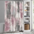 thumbnail image 3 of Watercolors Pink Gray Fabric Shower Curtain Abstract Art Washable Shower Curtains for Bathroom, Waterproof Bath Curtain with Hooks Home Decor 72x84in, 3 of 8