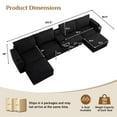 thumbnail image 4 of Wiilayok 153" Oversized U-Shaped Cloud Couch Sectional with Modular Design for Living Room: Comfy Corduroy, Ottoman, USB Port, Cup Holder, Armrest Storage, Side Pocket, Black, 4 of 10