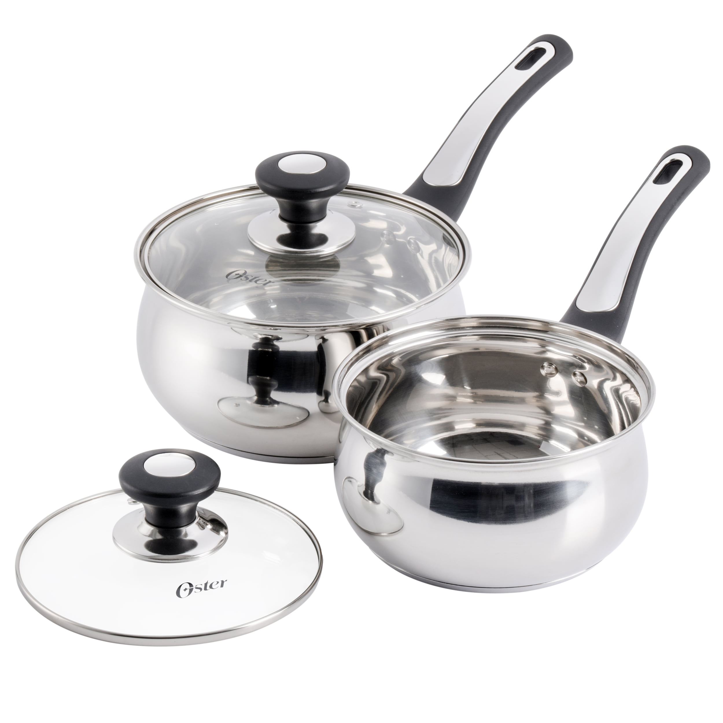 Oster Cuisine Saunders 9 Piece Cookware Set in Silver Mirror