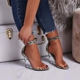 thumbnail image 1 of Cape Robbin Magnetic Snake Translucent Wedge High Heel Tie Up Open Toe Sandal (8, Snake), 1 of 5