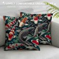 thumbnail image 3 of Orinice Throw Pillow Cover Watercolor Japanese Fish Carp Koi Seamless Pattern Swimming Decorative Square Pillow Case for Home Bedroom Living Room Cushion Cover  White, 3 of 5
