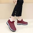 thumbnail image 3 of Winter Snow Boots for Women Thickened Warm Furry Lined Slip on Waterproof Ankle Booties Anti Slip Lighweight Hiking Shoes Red Size 8, 3 of 7