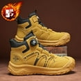 thumbnail image 2 of Men'S Winter Boots - Thermal Insulated Cold Weather Shoes with Slip-Resistant PVC Outsole, Buckle Closure, Synthetic /Fabric Upper - for Hiking, Everyday - Yellow/Black Accent - Winter Footwear, 2 of 5