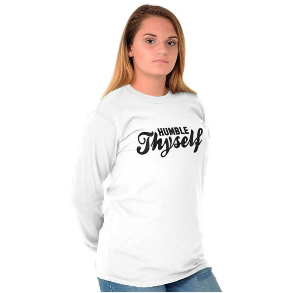 Humble Thyself Christian Faith Long Sleeve TShirt Men Women Brisco Brands S