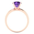 thumbnail image 4 of Clara Pucci 14K Rose Gold Solid Gold Amethyst Solitaire Anniversary Ring for Women - 2 cttw Round Cut, 4 of 8