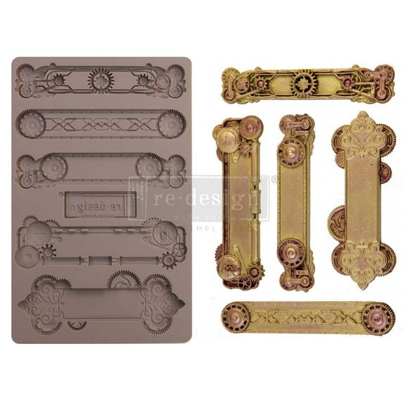 Prima Marketing Re-Design Mould 5"x8"x8Mm-Steampunk Plates