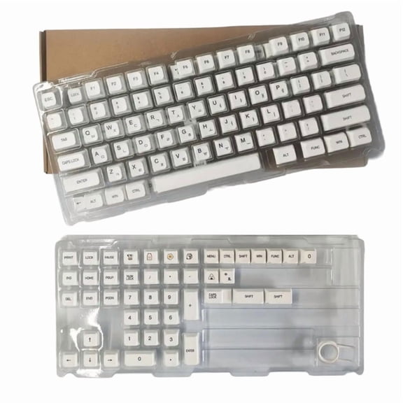120 Keycap Set Minimalist White Keycaps for Mechanical Keyboard English Japanese Russian Korean Languages