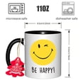thumbnail image 4 of Happy Smiley Face Be Happy! 11oz Ceramic Coffee Mug with Smiley Face & "Be Happy" Text - Elegant Cup with Smiley Face Design, Non-Slip Base, Ideal For Christmas, Halloween, Easter Gifts, Office Decor, 4 of 9