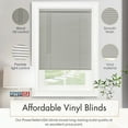 thumbnail image 4 of PowerSellerUSA 1" Slats Cordless Window Blinds, 64L x 24W Inches Solid Pattern Light Filtering Vinyl Indoor-Outside Ceiling Mount Mini Blind, Manual Cordless Rollup Window Privacy Blinds, Gray, 4 of 9
