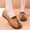 Coffee, variant on Women's Winter Loafers Plush Shearling Lining Casual Soft-Soled Versatile Flat Shoes with Metal Buckle