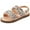 Gold, variant on Dodow Girls Summer Sandals Flat Open-Toe Lightweight Sandals for Toddler Little Kids Size 7-13