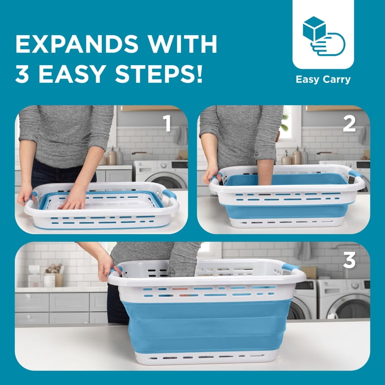 BLACK + DECKER Collapsible Laundry Basket with Handles, Space
