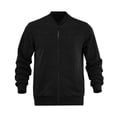 thumbnail image 2 of Men's Sweatshirt Full Zip Up Stand Collar No Hood Casual Jackets with Pockets Long Sleeve Mock Neck Fall Warm Coats, S, 2 of 10