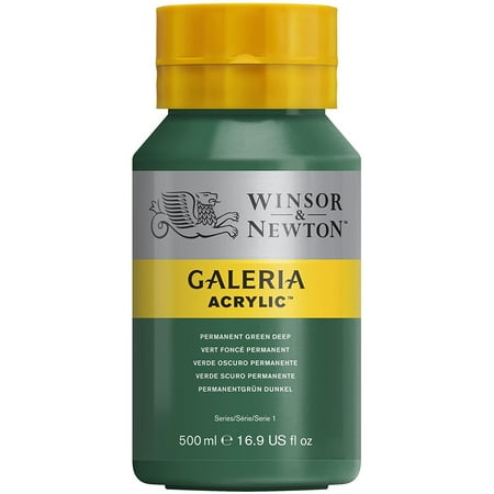 Bottle Permanent Green - Winsor & Newton Galeria Acrylic, 500ml Squeeze Bottle, Permanent Green Deep