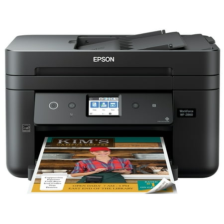 Epson WorkForce WF-2860 All-in-One Wireless Color Printer with Scanner, Copier, Fax, Ethernet, Wi-Fi Direct and (Best All In One Fax Printer Scanner Copier)