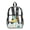 Colorful Dinosaur Pattern, variant on Sailboat and Wave Shark Pattern Clear Backpack for Boys Girls, Kindergarten with Side Pockets Front Zipper Pocket See Through PVC Backpack for Travel