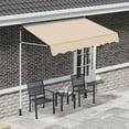 thumbnail image 2 of Yaheetech Manual Retractable Awning, 78"×118" Outdoor Sunshade Shelter Angle & Height Adjustable NO Drilling Patio Door Window Awnings, Canopy with UV Protection for Backyard, Beige, 2 of 18