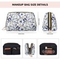 thumbnail image 2 of White Blue Paisley Makeup Bag, Large Capacity Travel Cosmetic Bag for Women Girls- Travel Toiletry Bag Leather Portable Waterproof Makeup Case Organizer with Handle, 2 of 4