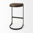 thumbnail image 5 of Brown Leather C Shape Metal Bar Stool, 5 of 5