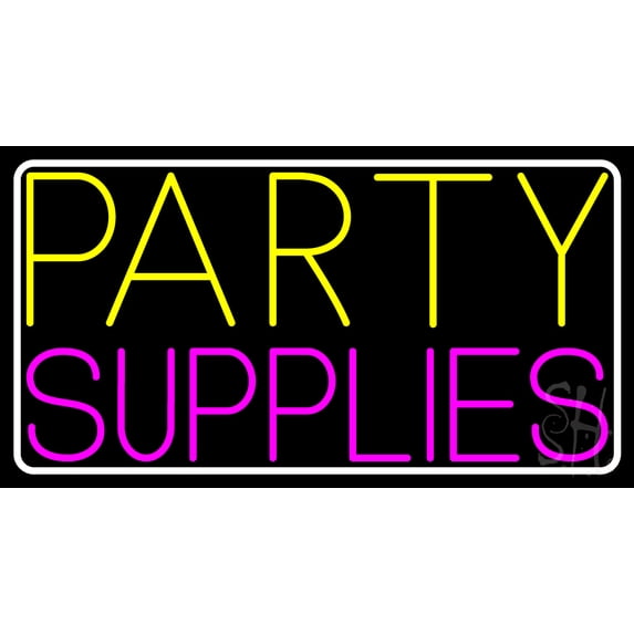 Party Supplies 1 LED Neon Sign 20 x 37 - inches, Black Square Cut Acrylic Backing, with Dimmer - Bright and Premium built indoor LED Neon Sign for Event, Party.