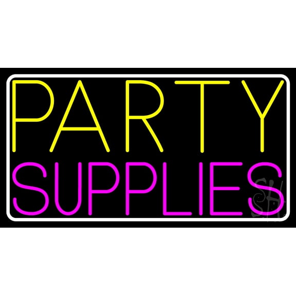 Party Supplies 1 LED Neon Sign 13 x 24 - inches, Black Square Cut Acrylic Backing, with Dimmer - Bright and Premium built indoor LED Neon Sign for Event, Party.