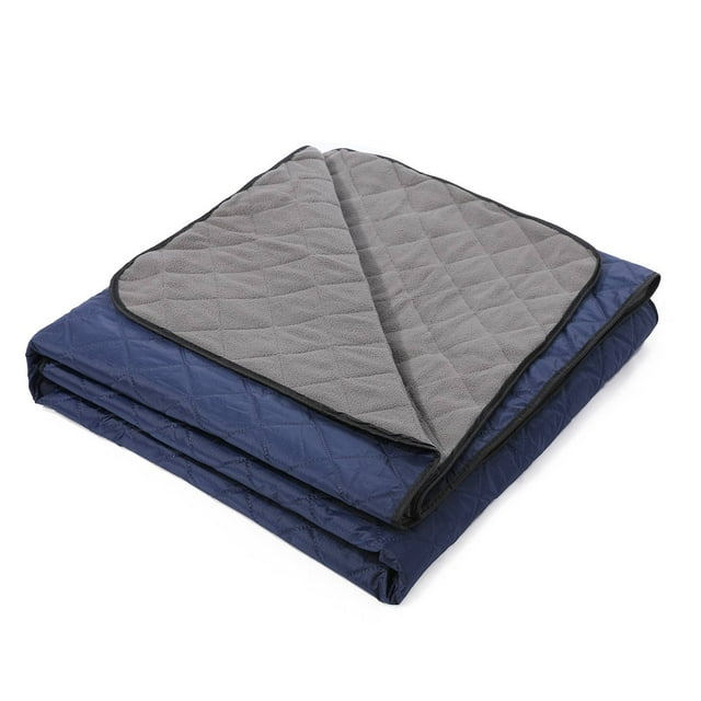Camping Blanket, Quilted Fleece Stadium Blanket for Outdoor Camping, Picnic, Park with Drawstring Sack