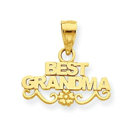 14k Yellow Gold Best Grandma Pendant