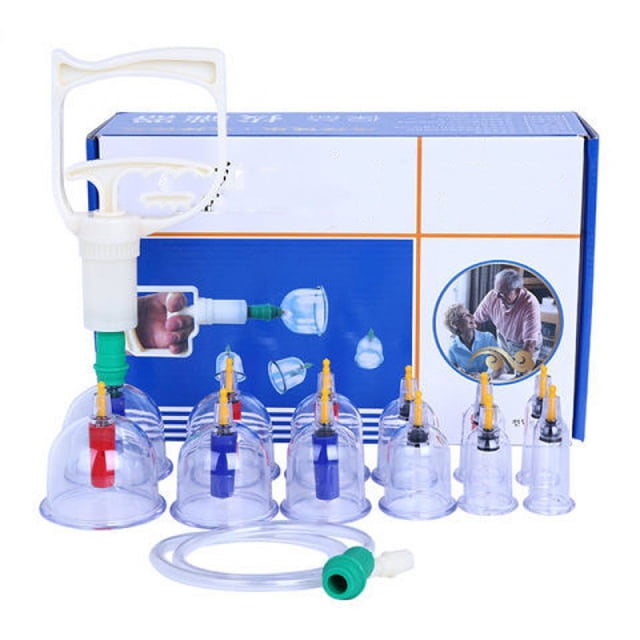 Chinese Cupping Set, 12 Cups Body Energy Balance Cupping Kit Professional with Needles Extension Tube for Hospital for Men