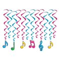 thumbnail image 1 of Remolinos de notas musicales The Beistle Company Neón 53409-N Paquete de 6, 1 of 1
