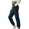 thumbnail image 3 of Chbgutlmr Plus Size Cargo Pants for Women Cinch Bottom Elastic Waist Trousers Casual Fitted Workout Outdoor Pants with Multi Pockets, 3 of 5