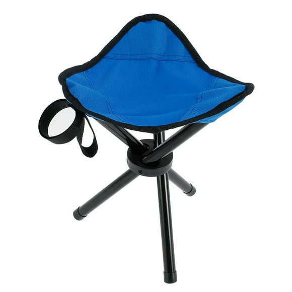 ODOMY Silla Pequeña Plegable de Lona de 3 Patas, Asiento Plegable Portátil, Taburete con Trípode para Exteriores, Silla para Picnic de Pesca