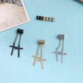 thumbnail image 3 of Set Of 3 Pairs Non-perforated Magnet Stud Earrings Stainless Steel For Cross Dangle, 3 of 4