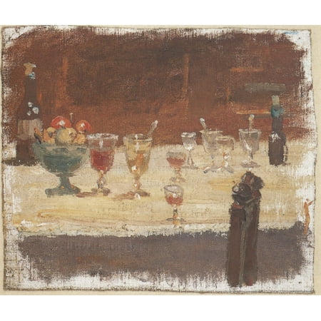 Dining Framed - Framed Art for Your Wall Ancher, Anna - Dining table with punch glasses and bottles 10 x 13 Frame