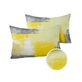 thumbnail image 2 of Modern Abstract Geometric Art Outdoor Pillow Covers Set of 2,Decorative Waterproof Throw Pillow Case,Yellow Grey Color Blocks Graffiti Cotton Linen Soft Cozy Cushion Pillowcases, 2 of 7