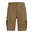 thumbnail image 5 of Mens Shorts Casual Solid Knee Length Cargo Pants With Pocket Straight Button Zipper Shorts, 5 of 9