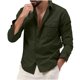 thumbnail image 2 of pstuiky camisas de manga larga para hombre, Camisa informal de moda para hombre, cuello vuelto, manga larga, transpirable, blusa tops de invierno para hombre xxl, 2 of 7