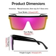 thumbnail image 4 of FEISEDY Women Men Flat Top Shield Sunglasses Oversized Square Rimless Shades UV400 B2470, 4 of 6