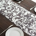 thumbnail image 3 of BalsaCircle 12x108 in Silver Sheer Organza Table Runner with Embossed Metallic Floral Design Party Events Reception, 3 of 6