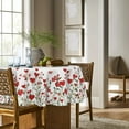 thumbnail image 3 of Valentine Tablecloth 60×60 Inch Round, Red Hearts Green Plants Washable Table Cover for Party Picnic Dinner Decor, 3 of 6