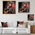 thumbnail image 4 of Designart "Rockstar Portrait Capturing Musical Passion II" Entertainment Framed Wall Art - Vintage Colorful Music Bedroom Framed Canvas Wall Art, 4 of 6