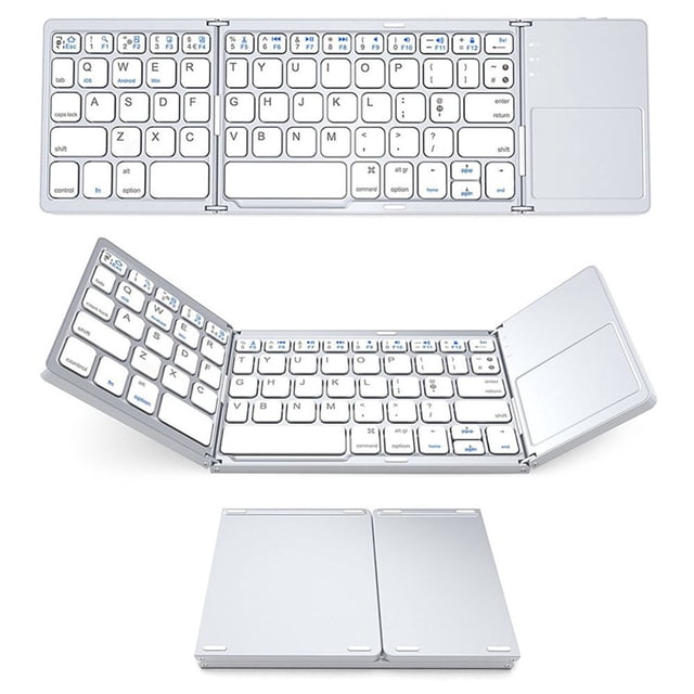 HLONK Mini Folding Keyboard for android/IOS Wireless Portable Foldable Keyboard Universal Bluetooth Keyboard with Touchpad Rechargeable Folding Keyboard for Tablet