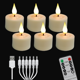 thumbnail image 3 of LED Candle Light Rechargeable Flameless Candles Timer Remote Tea Lights With Black Cups For Wedding Home Decor Christmas Lamp, 3 of 5