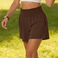 thumbnail image 6 of CHGBMOK Womens Summer Casual Shorts with Pockets Solid Elastic High Waisted Wide Leg Shorts Beach Vacation Outfits, 6 of 7