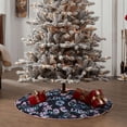 thumbnail image 5 of Salouo Love Butterflies Christmas Tree Skirt 48" Farmhouse Christmas Decorations Snowman Xmas Tree Skirt Tree Mat for Holiday Party Decor, 5 of 8