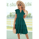 thumbnail image 4 of Vestido de Verano para Mujer, Cuello en V, Mangas con Volantes, Midi, Verde Oscuro, Talla XL, 4 of 6