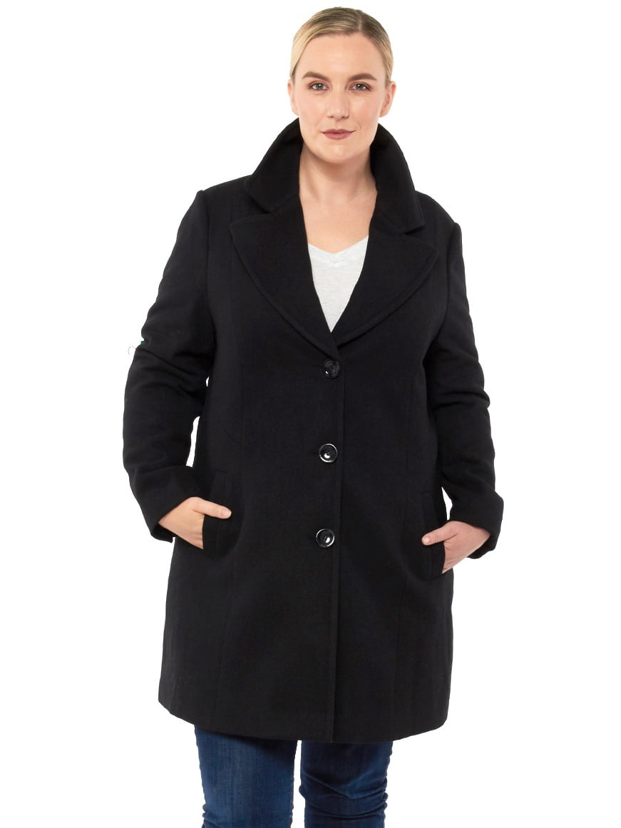 Womens Long Jacket Overcoat Hooded Warm Woolen Pea Coat