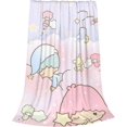 thumbnail image 2 of Little Twin Stars Cartoon Throw Blanket Kiki Sleeping On Cloudscozy Soft Air Conditioned Room Plush Blanket Bedroom Sofa Office All Season Facecloth Throw 50"x60", 2 of 6