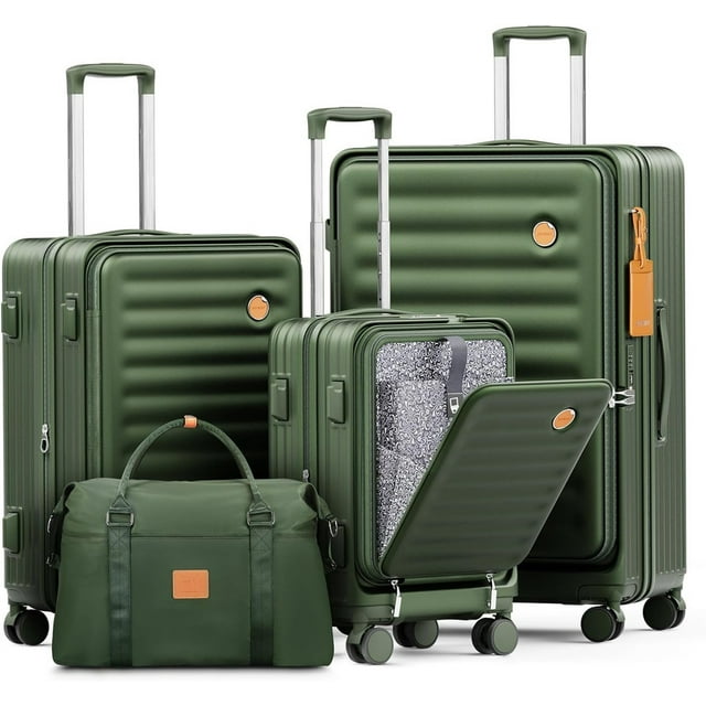 Joyway - 4 Ensembles de Bagages Valise Rigide en PC à Roulettes Pivotantes - (Valise Extensible 20 Pouces24 Pouces) Valise Enregistrée 28 Po