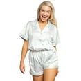 thumbnail image 6 of Belles Design Womens Tie Dye Short Sleeve Satin Silk Pajama Set Button Down 2 pieces Loungewear Sleepwear, 6 of 8
