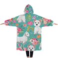 thumbnail image 2 of Oversized Wearable Blanket Hoodie,Schnauzer Dogs Sherpa Blanket Hoodie with Super Pockets,Super Warm Fuzzy Pullover for Women & Men, 2 of 6